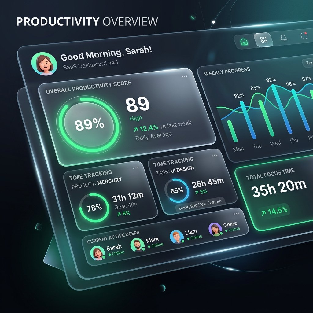 Measuring employee productivity dashboard